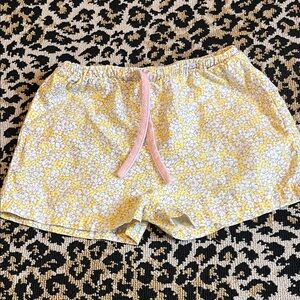 Floral Kids Shorts in Yellow and Pink, size 8